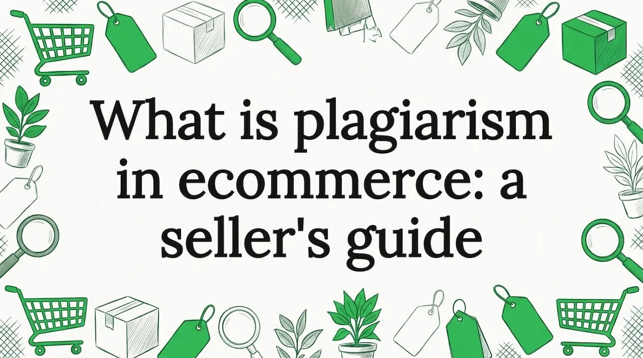 Decorative title card illustration for ecommerce plagiarism