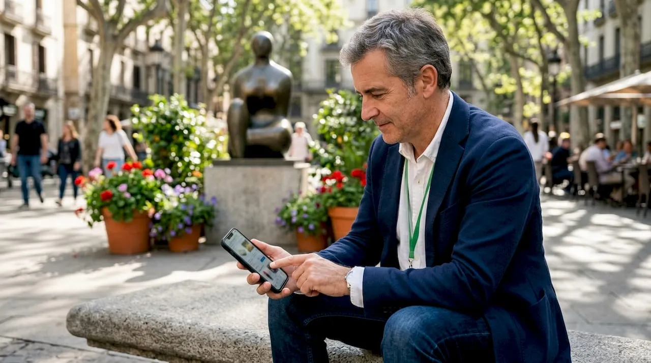 Man interacting with mobile e-commerce product page