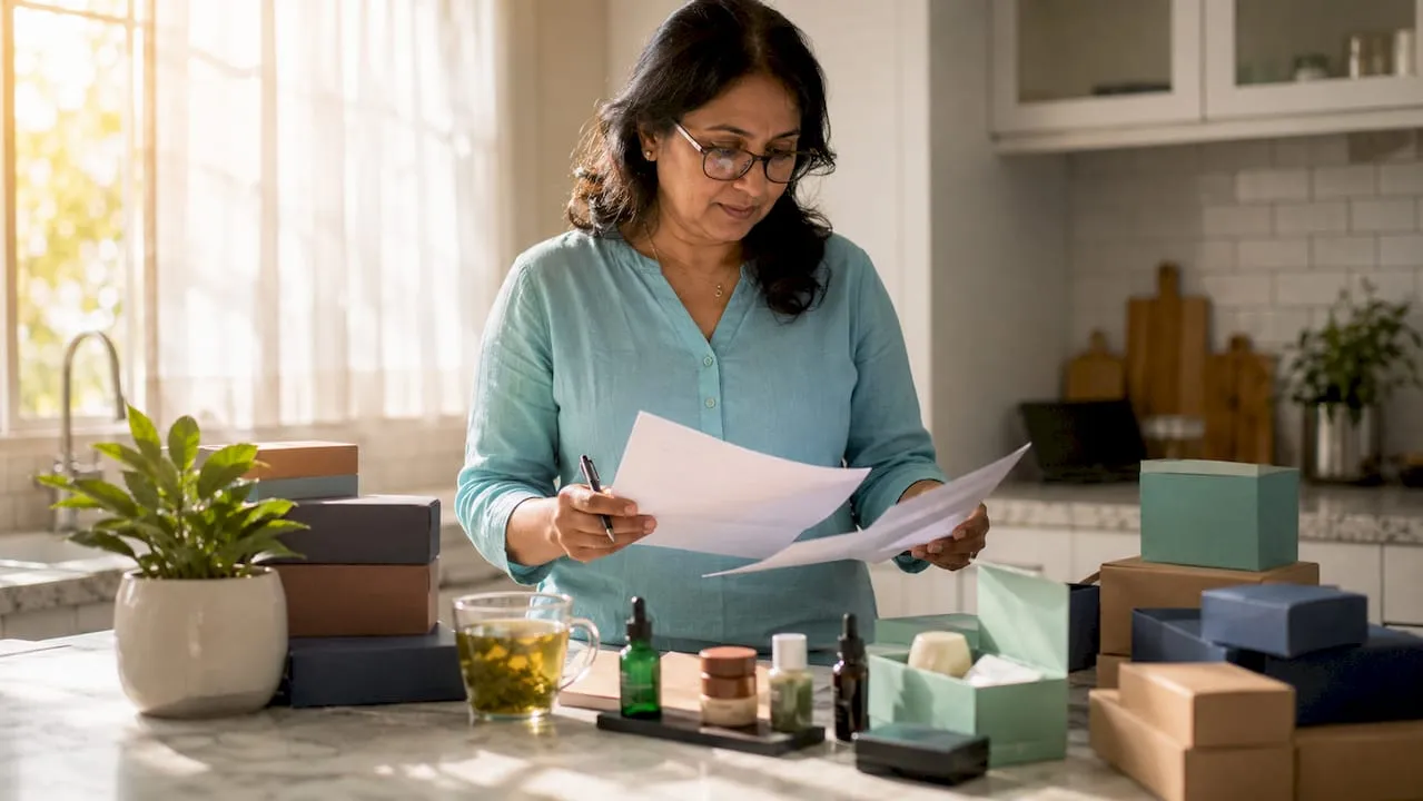 Ecommerce seller reviewing copyright license documents