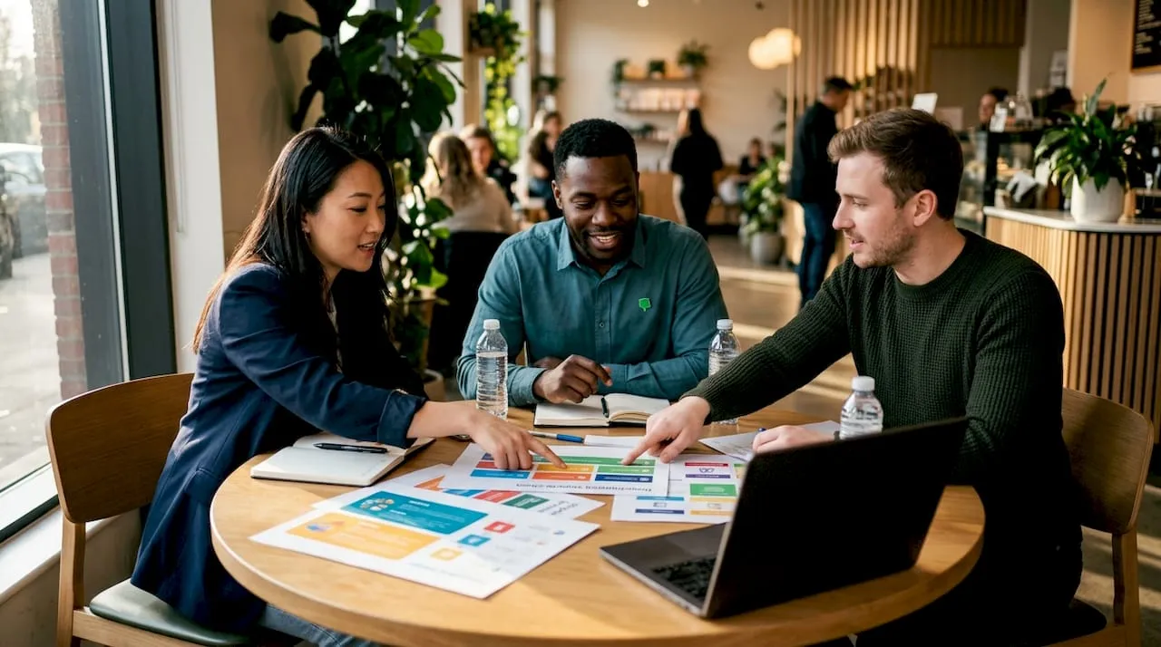 Team discussing diversified supply chains