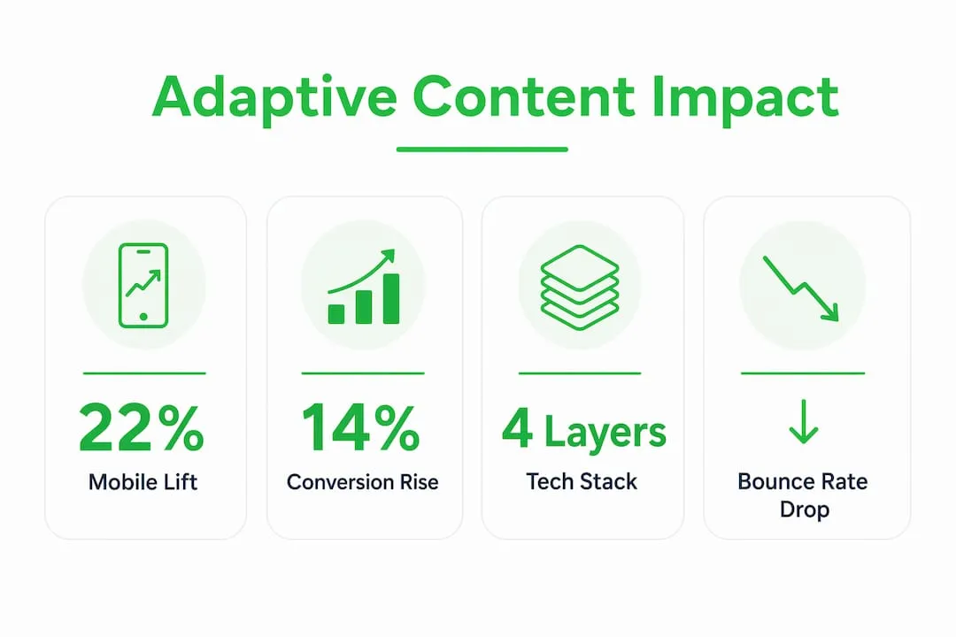 Infographic showing adaptive content impact statistics