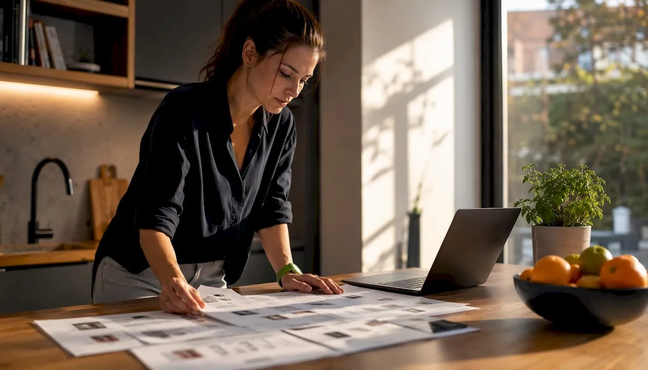 Marketer working with granular product data sheets