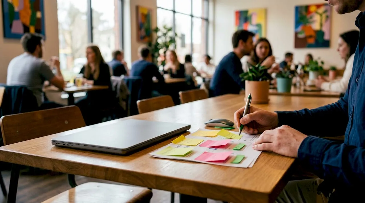Marketer reviewing SEO product content report
