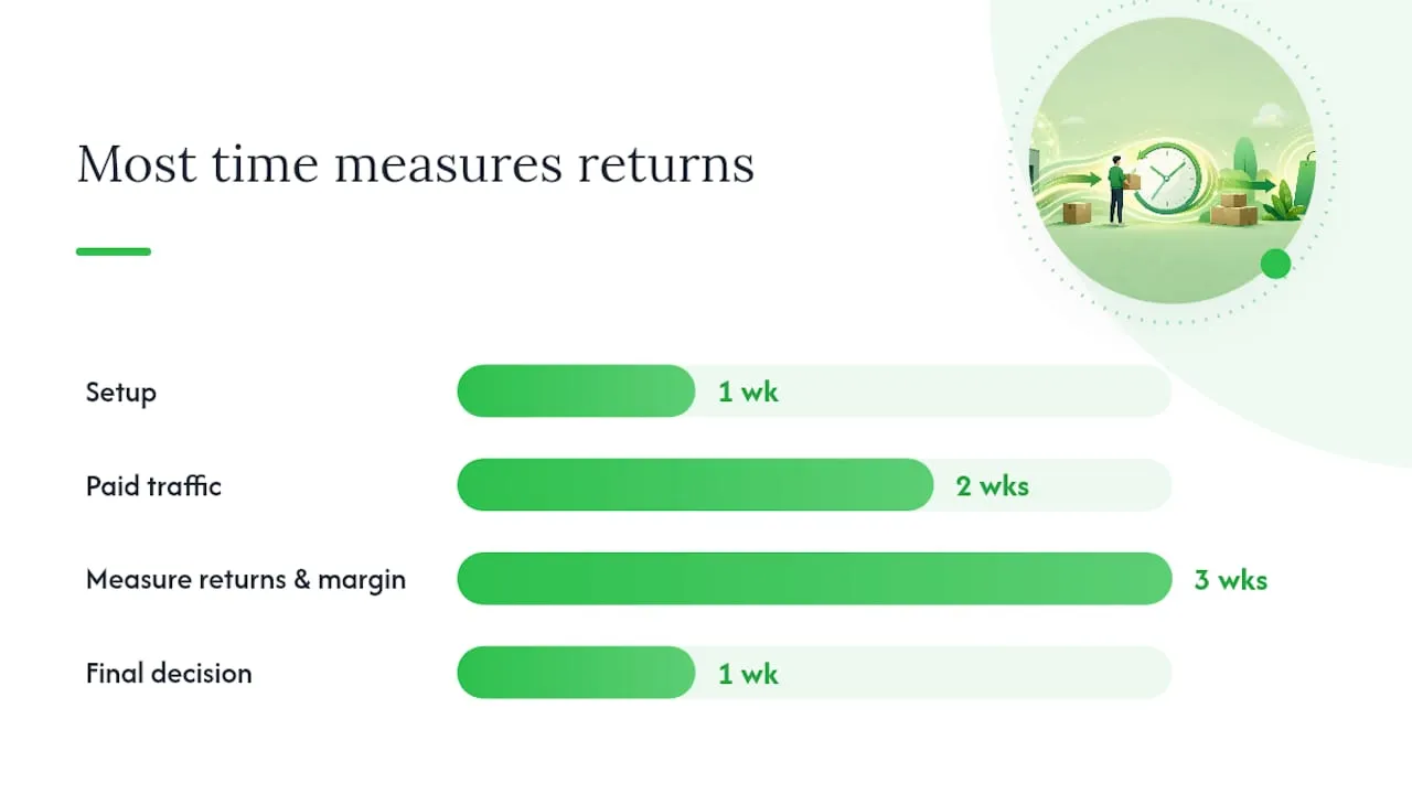 What it costs and how long a fair test should take — overview diagram