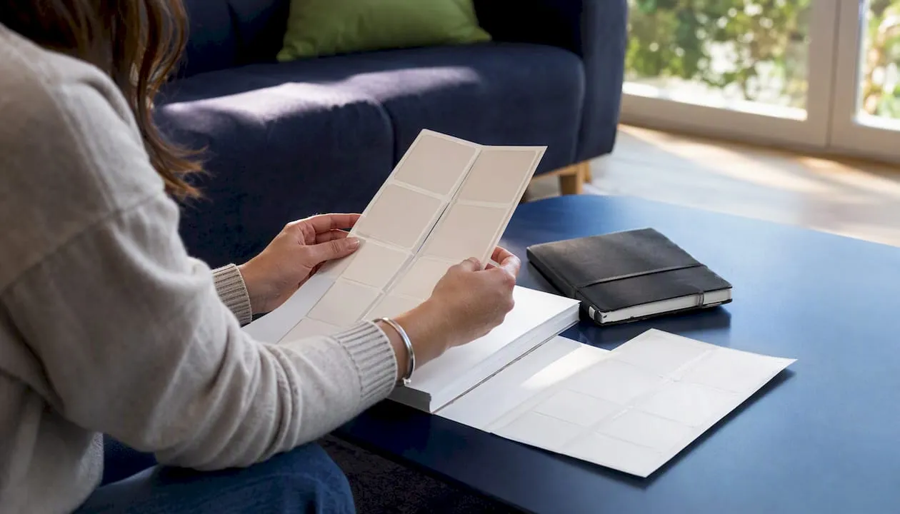 Hands preparing product content materials