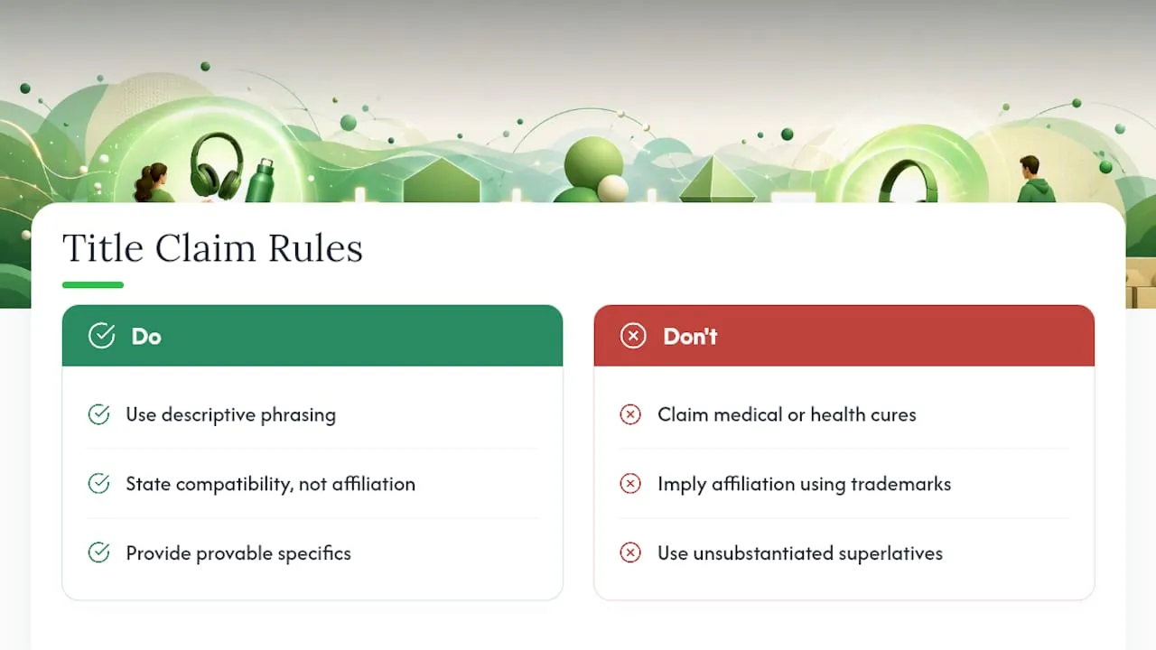 What claims can't you put in a product title? — overview diagram