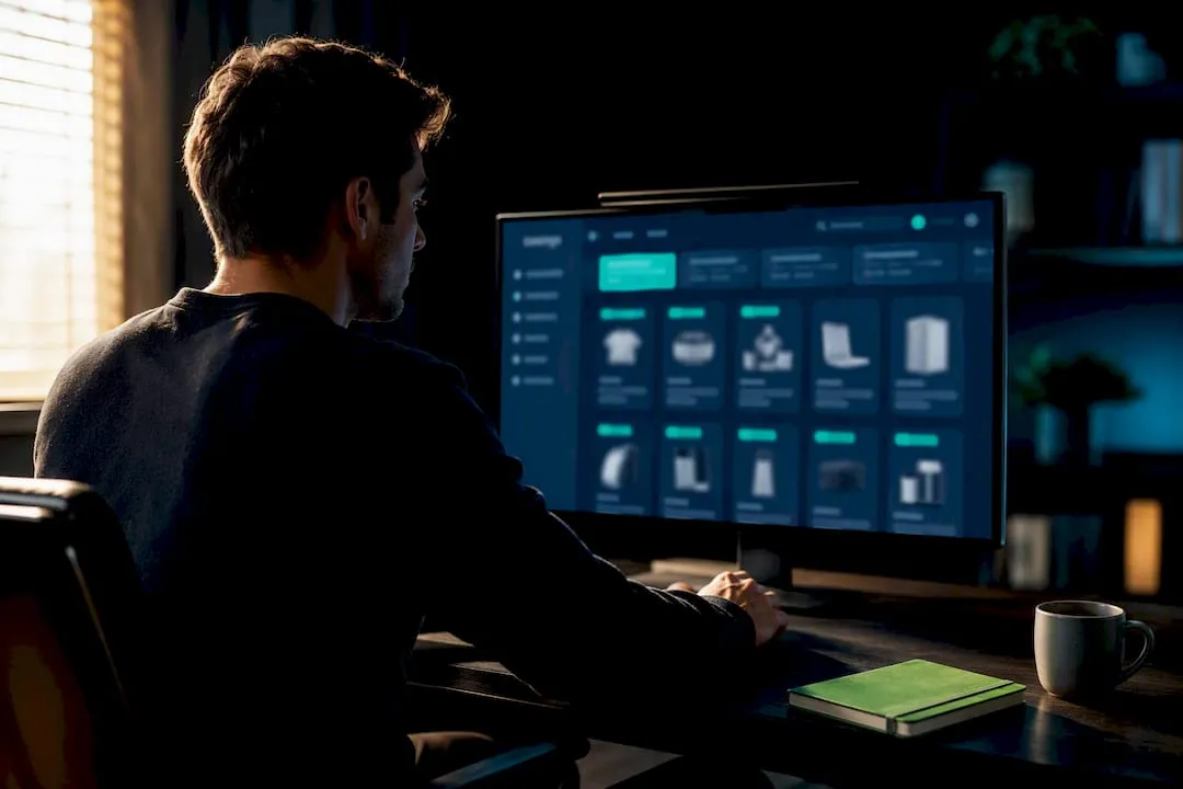 Operator reviewing Shopify SEO catalogue