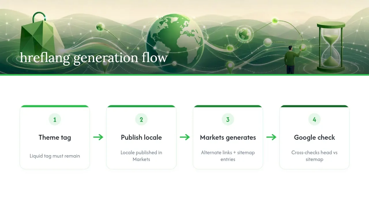 Flow from Shopify locales to hreflang validation