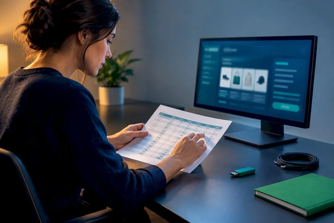 Dropshipper reviewing Shopify CSV image import
