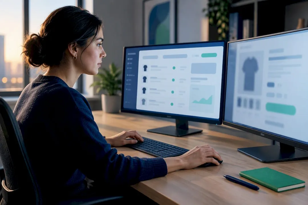 Operator comparing ecommerce feed data