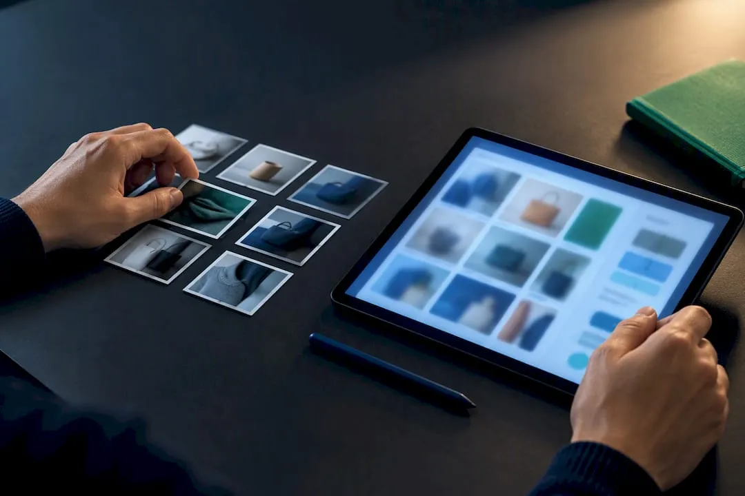Hands auditing Shopify image rights