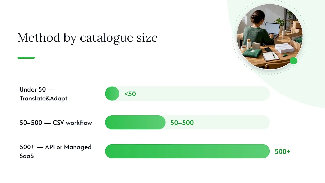 Choosing between native, CSV, API or managed SaaS — overview diagram