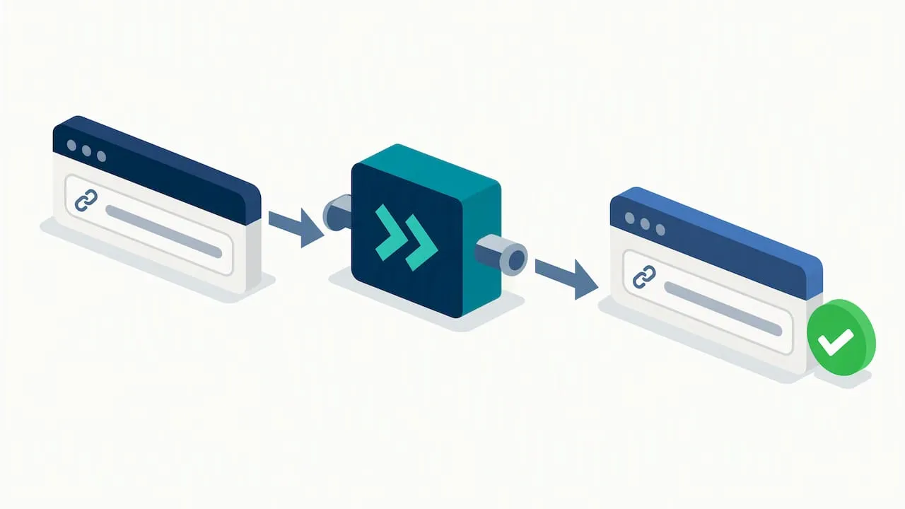 Illustration of a URL redirect verification path