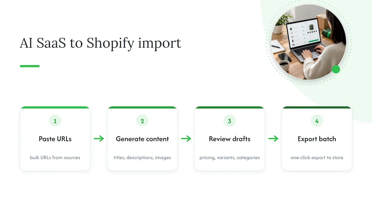 Four stages of importing products into Shopify