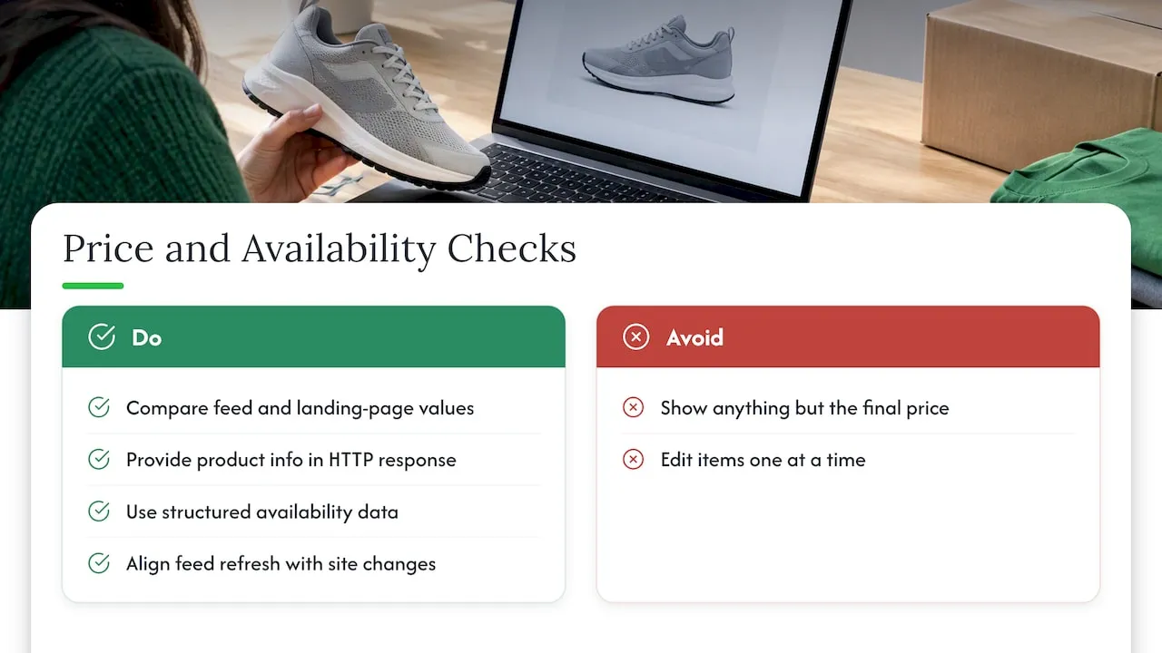 Checks for matching feed and product page data