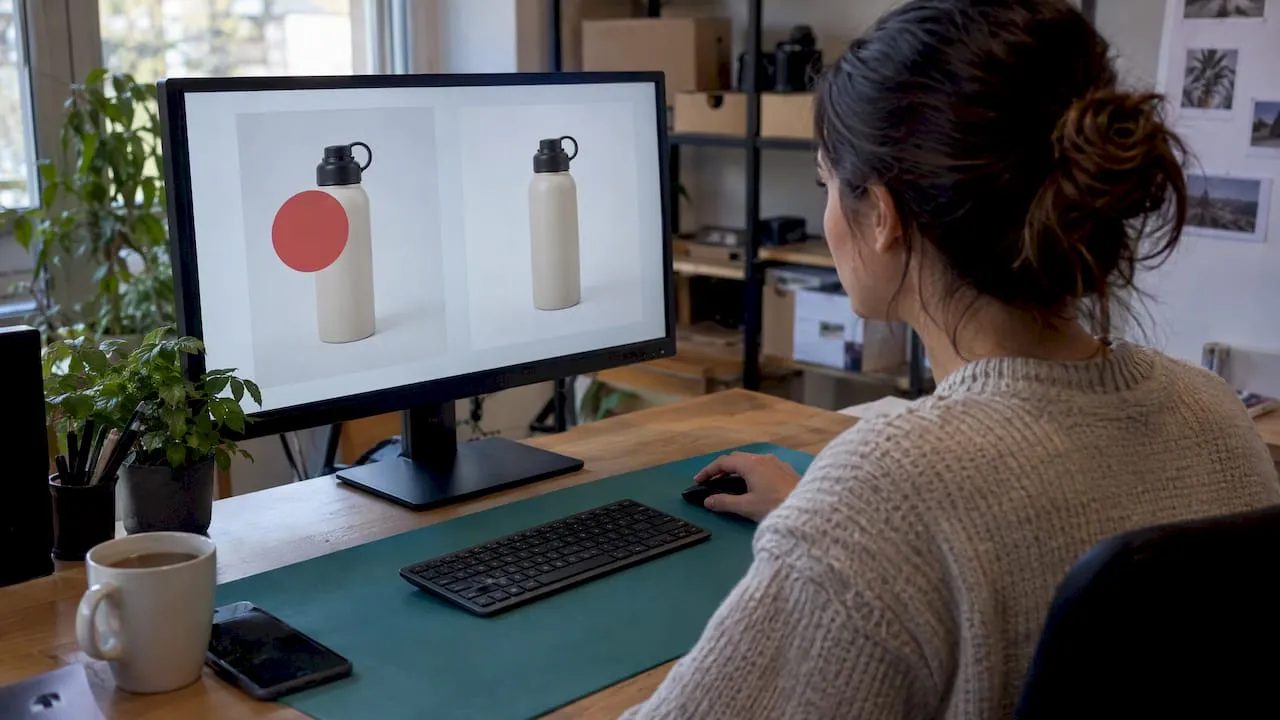 Seller replacing a product image with an overlay
