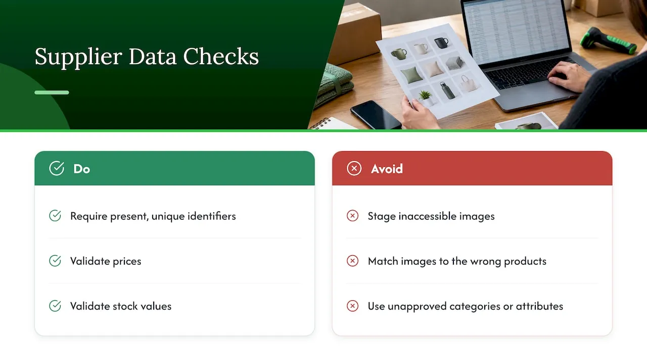 Six checks for validating supplier data
