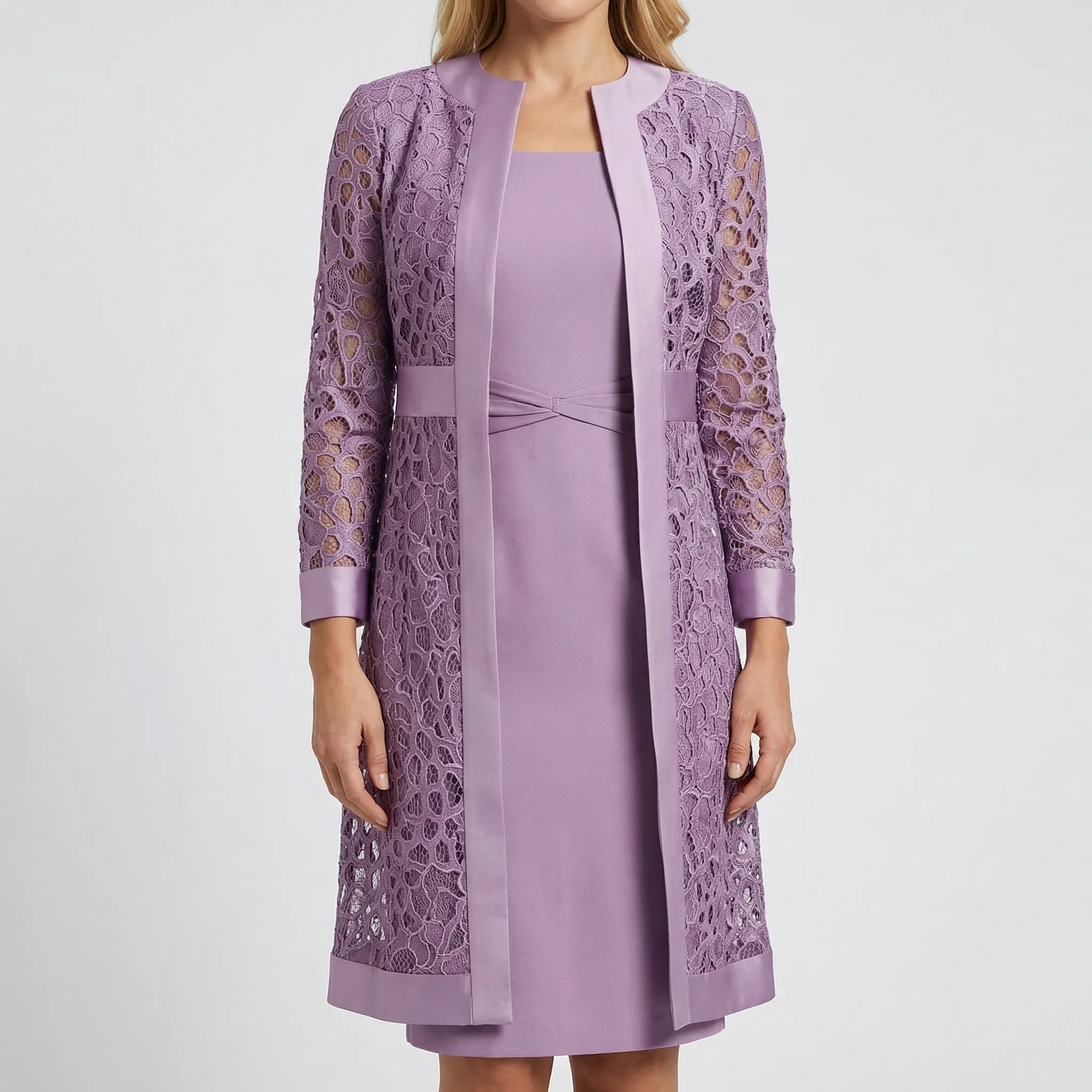 Lumivelle | Lace overlay midi dress set
