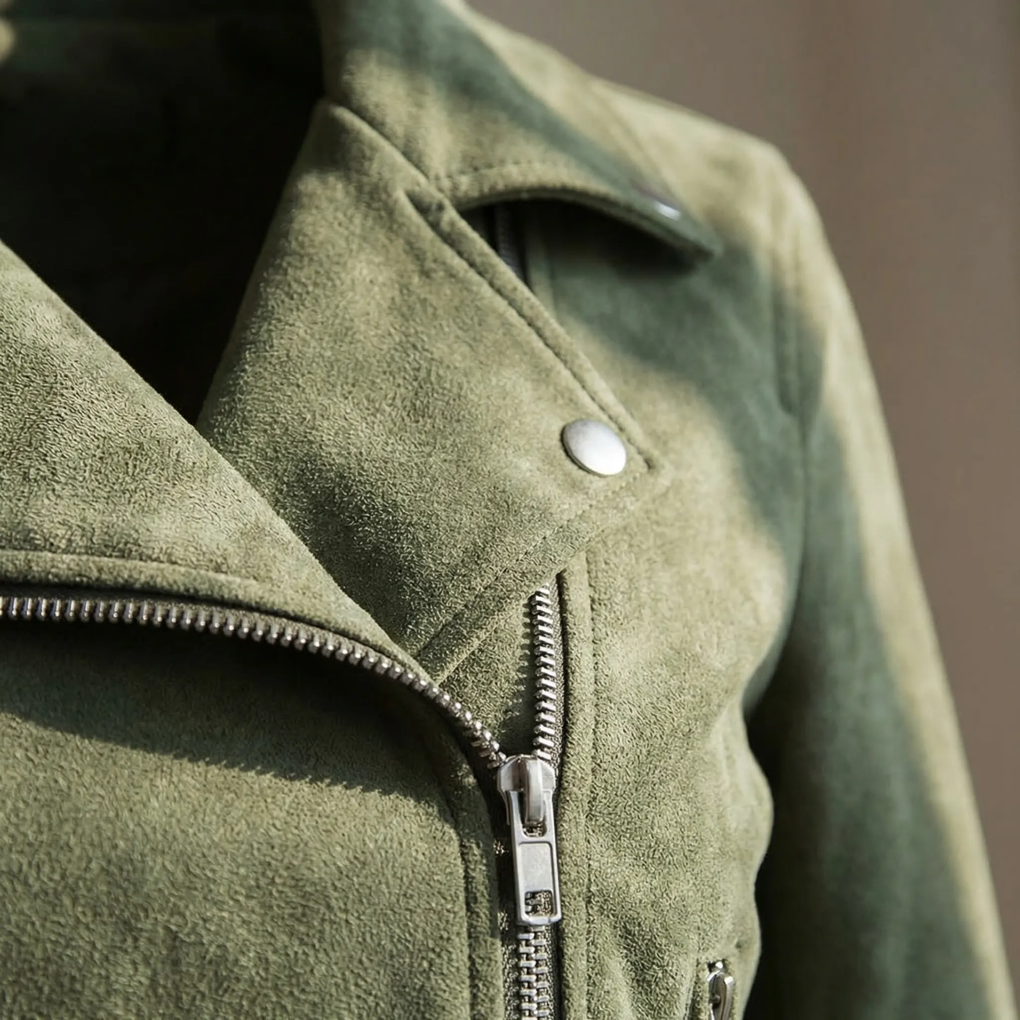 Velourx | Asymmetric zip suede-look biker jacket