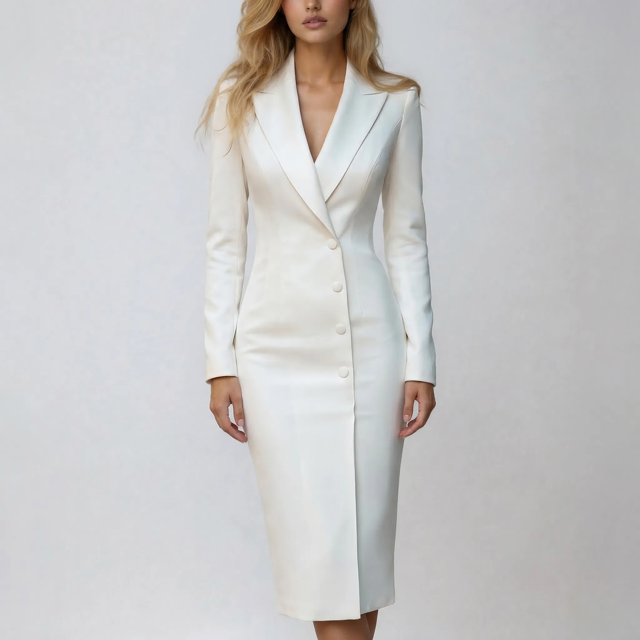 Veloura | Tailored blazer-collar midi dress