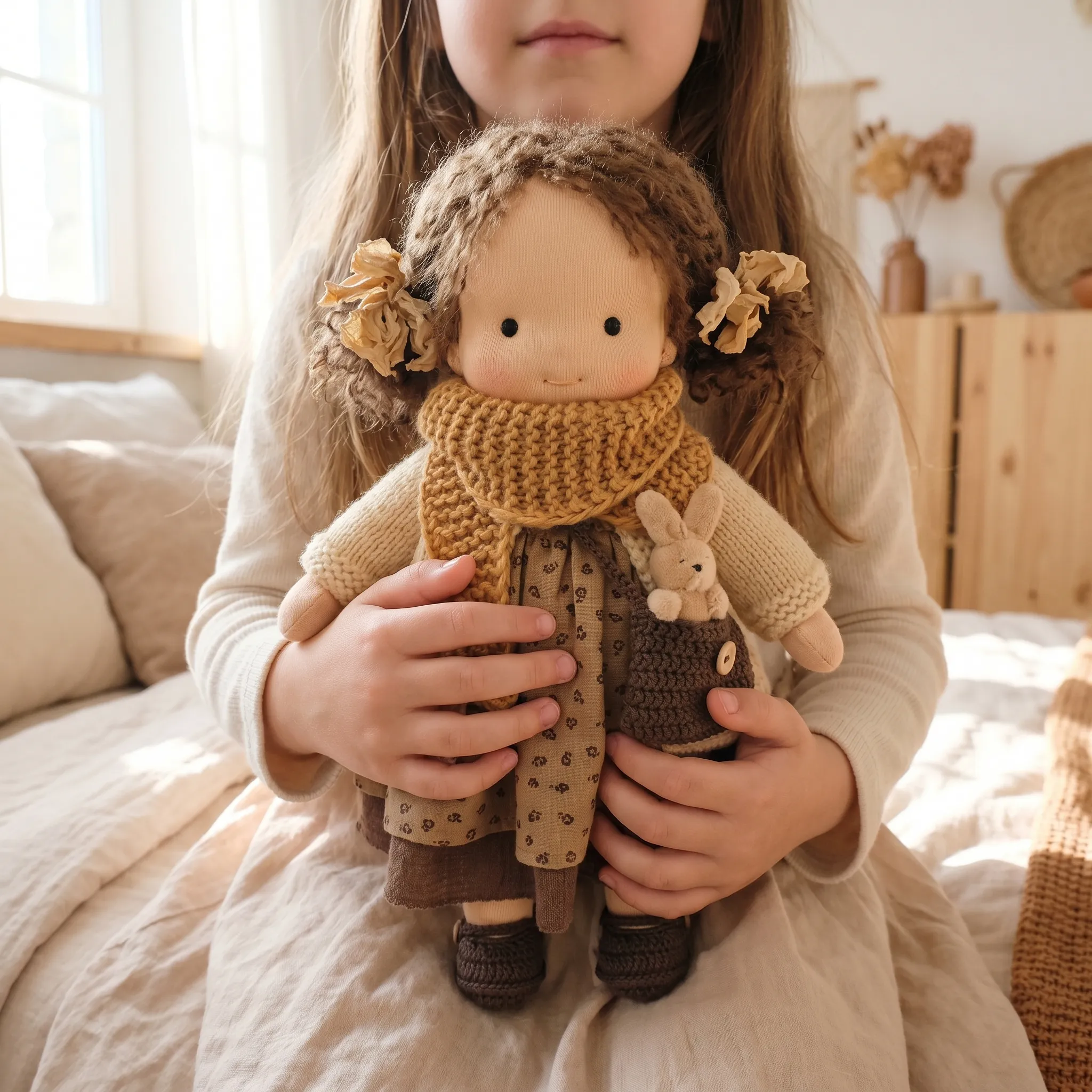 Waldorf Doll - Handmade Steiner Cloth Doll - Zachte Lappenpop Met Kleding
